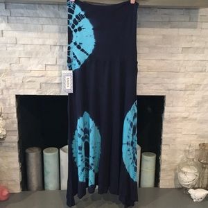 RAVIYA BLUE TIE DYED DRESS/SKIRT SIZE LARGE